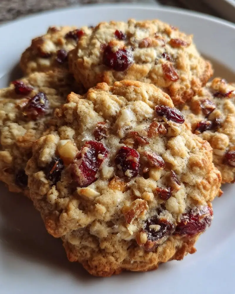 Bakery-Style Cranberry Walnut Oatmeal Cookies