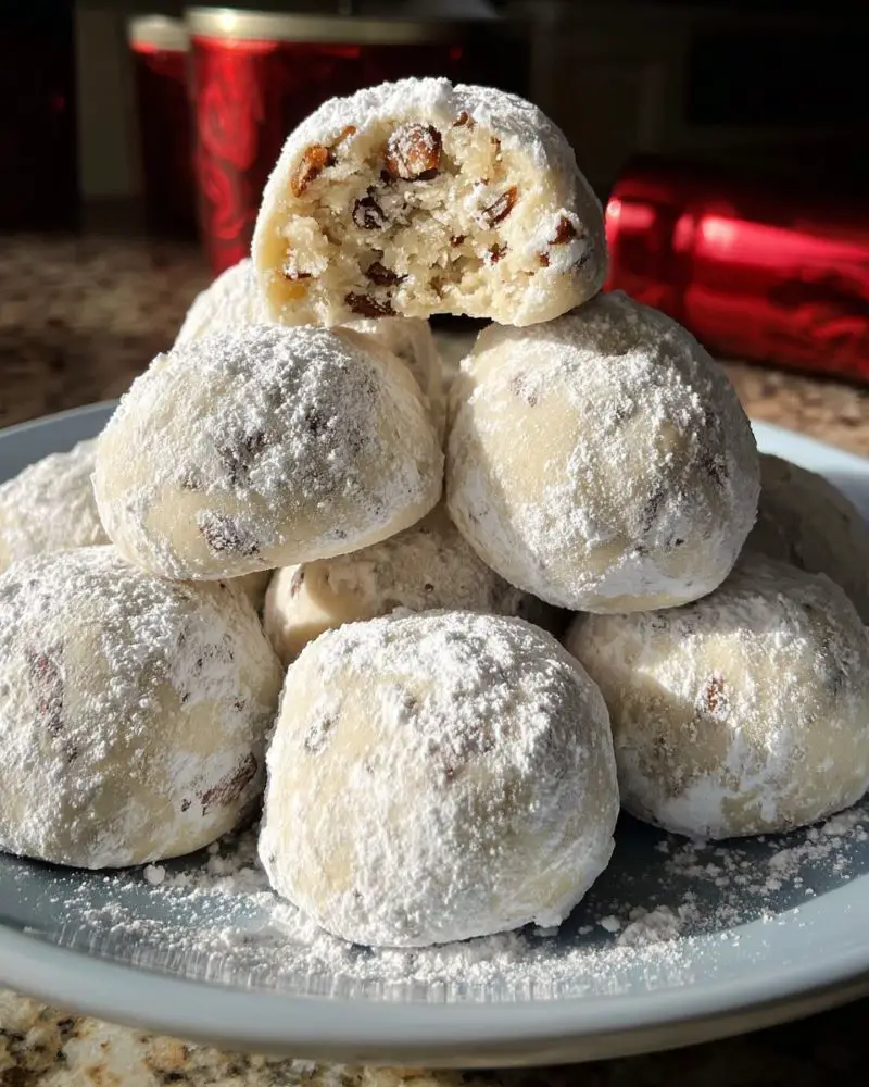 Buttery Pecan Snowball Cookies