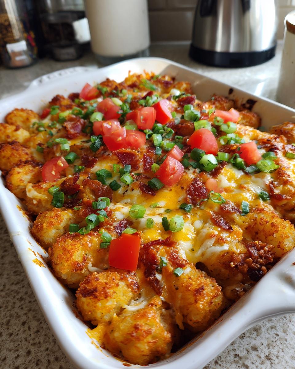 Chicken Bacon Ranch Tater Tot Casserole