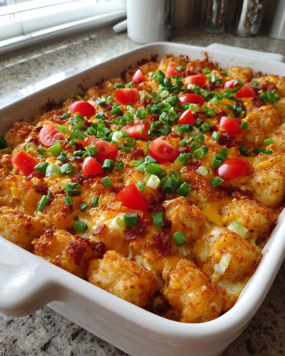 Chicken Bacon Ranch Tater Tot Casserole