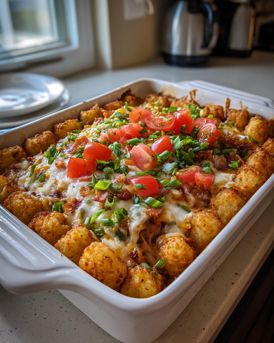 Chicken Bacon Ranch Tater Tot Casserole