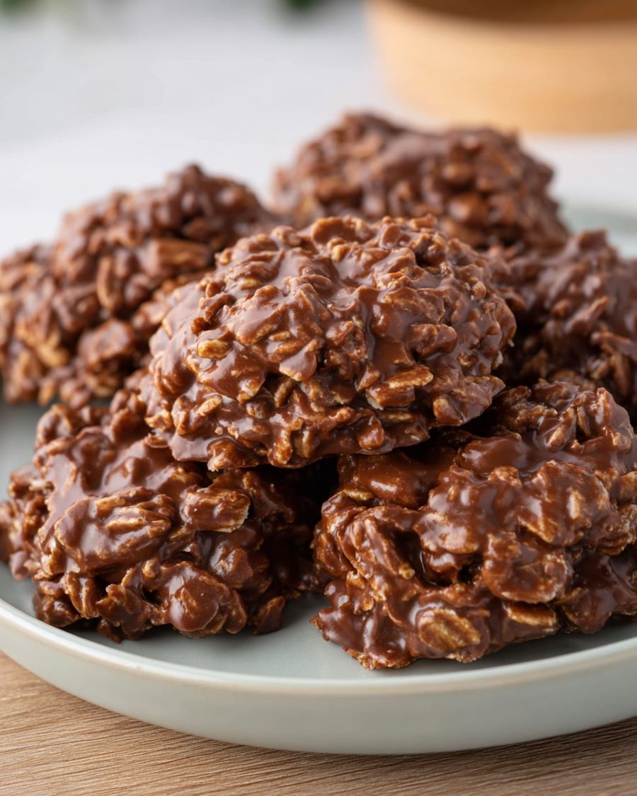 Chocolate Peanut Butter No Bake Cookies