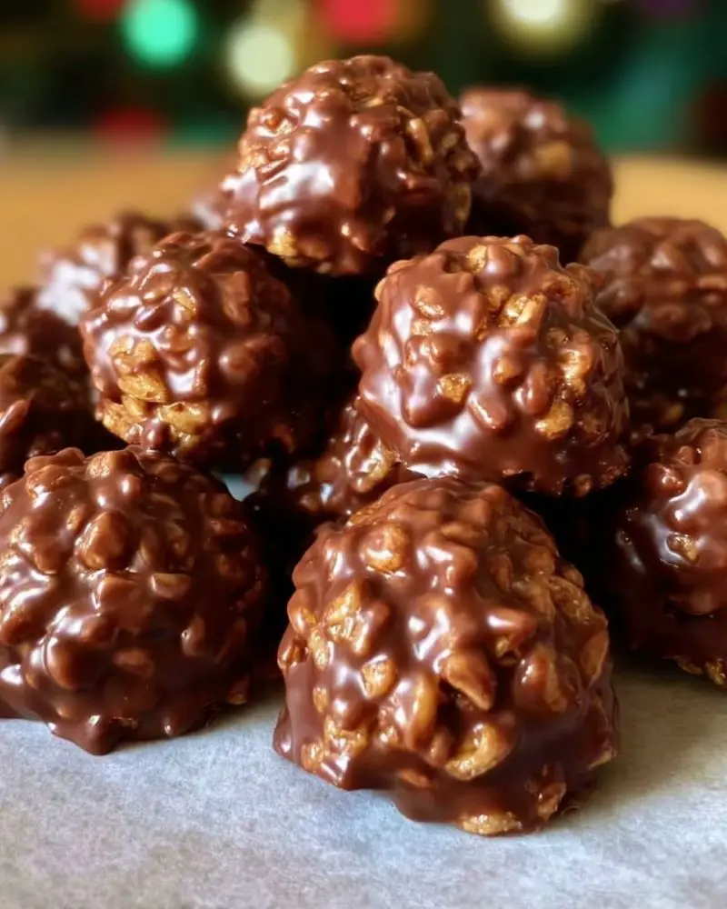 Christmas Chocolate Rice Krispie Balls