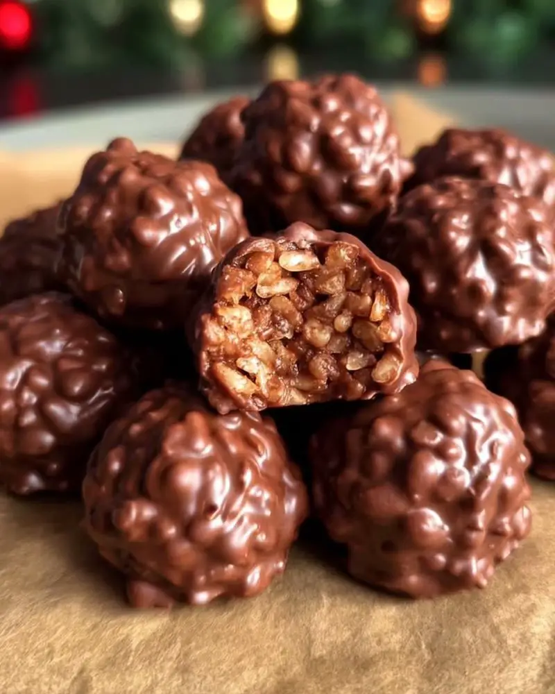 Christmas Chocolate Rice Krispie Balls