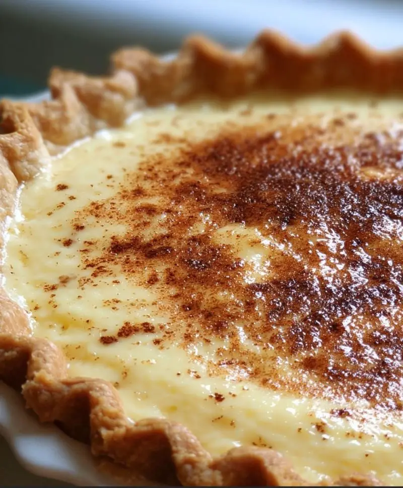 Christmas Eve Cinnamon‑Vanilla Creamy Custard Pie