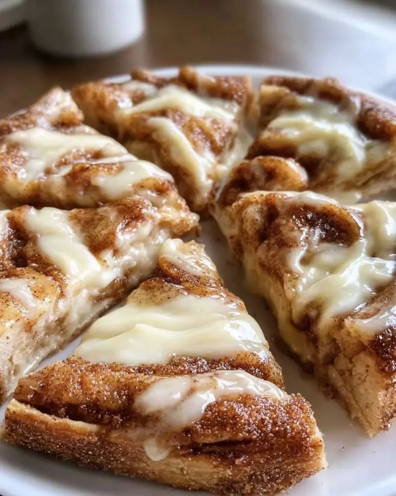 Cinnamon-Sugar Pizza made with Crescent Rolls