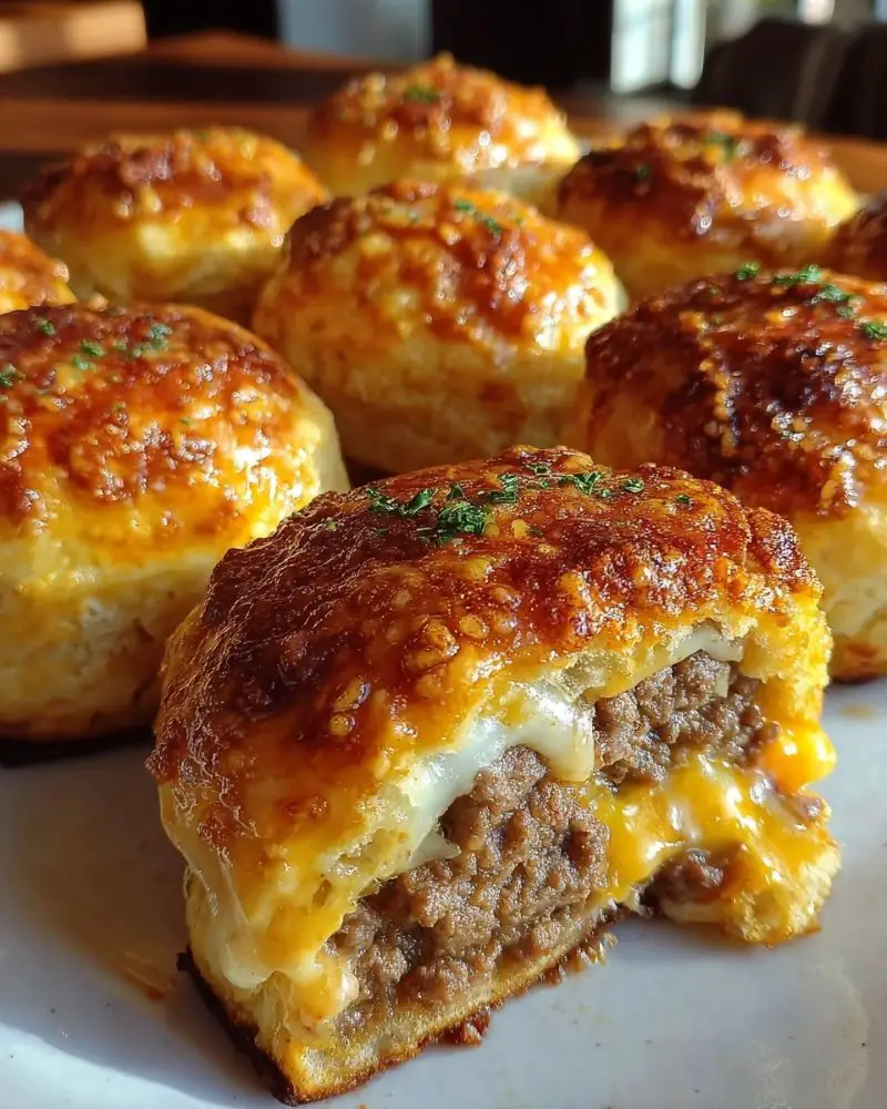 Garlic Parmesan Cheeseburger Bombs