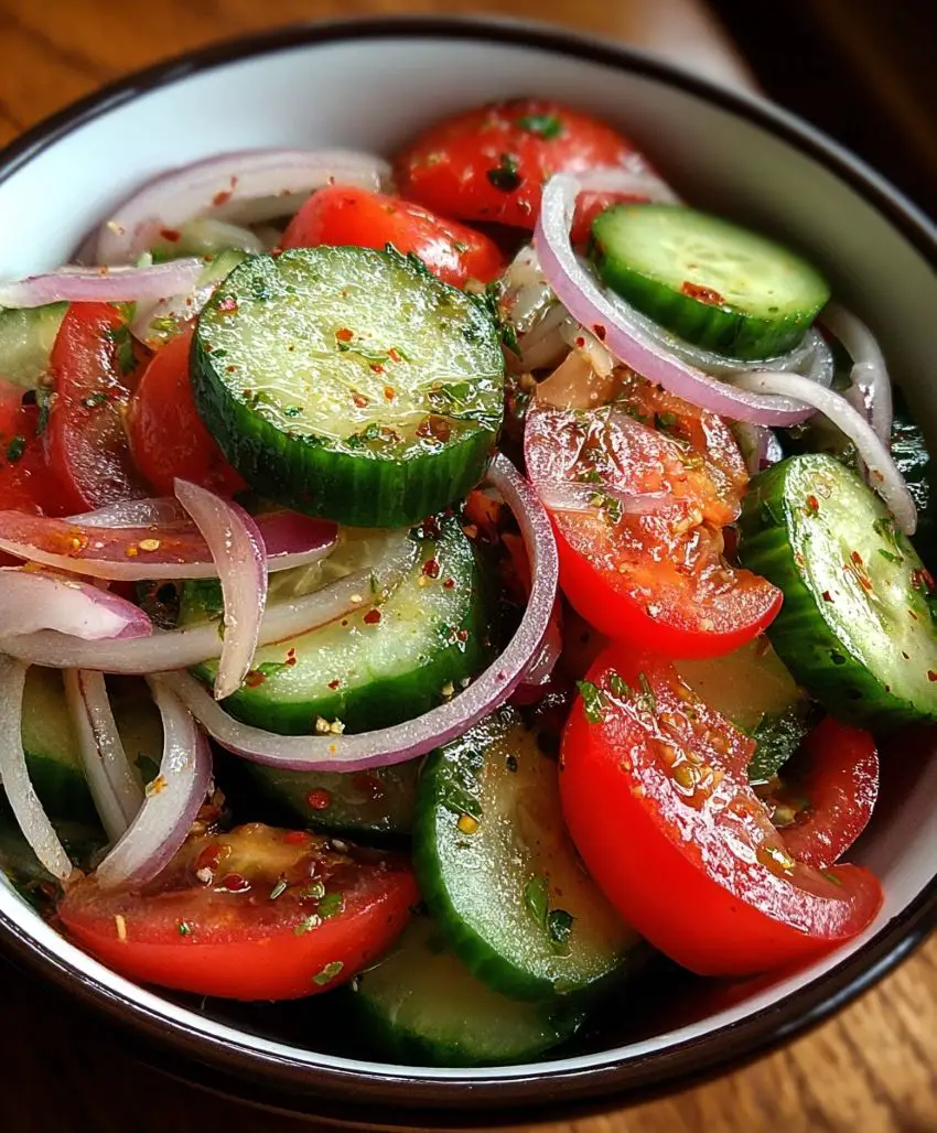 Marinated Cucumbers, Onions and Tomatoes – Refreshing Summer Salad