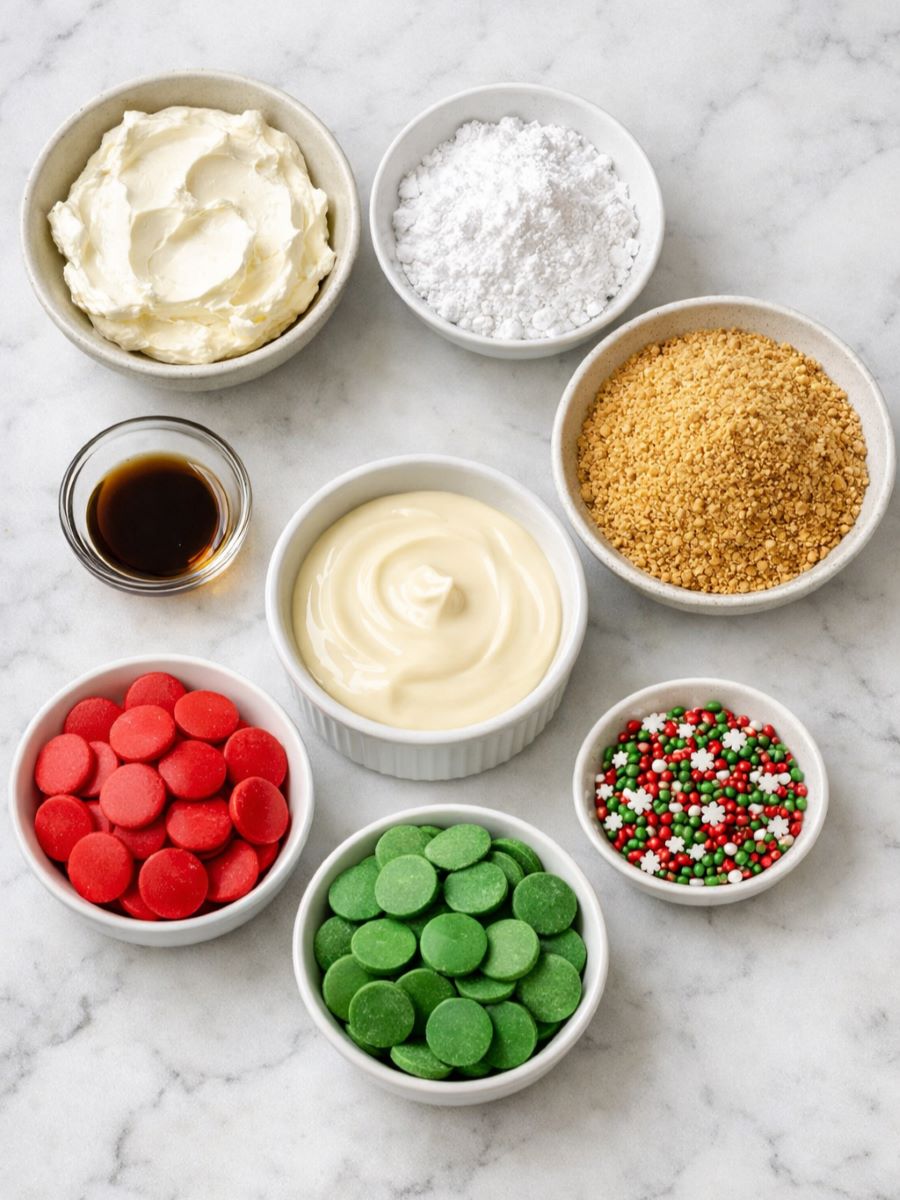 No-Bake Christmas Cheesecake Bites Ingredients