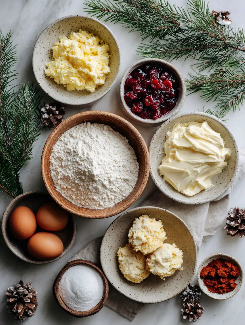 No-Bake Christmas Mini Cheesecakes - Ingredients