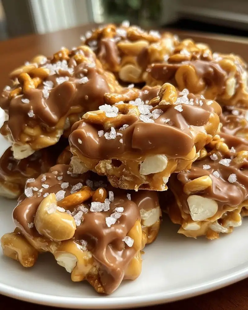 No-Bake Peanut Butter Pretzel Clusters