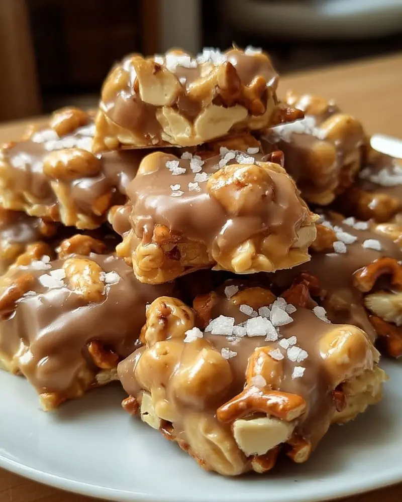 No-Bake Peanut Butter Pretzel Clusters