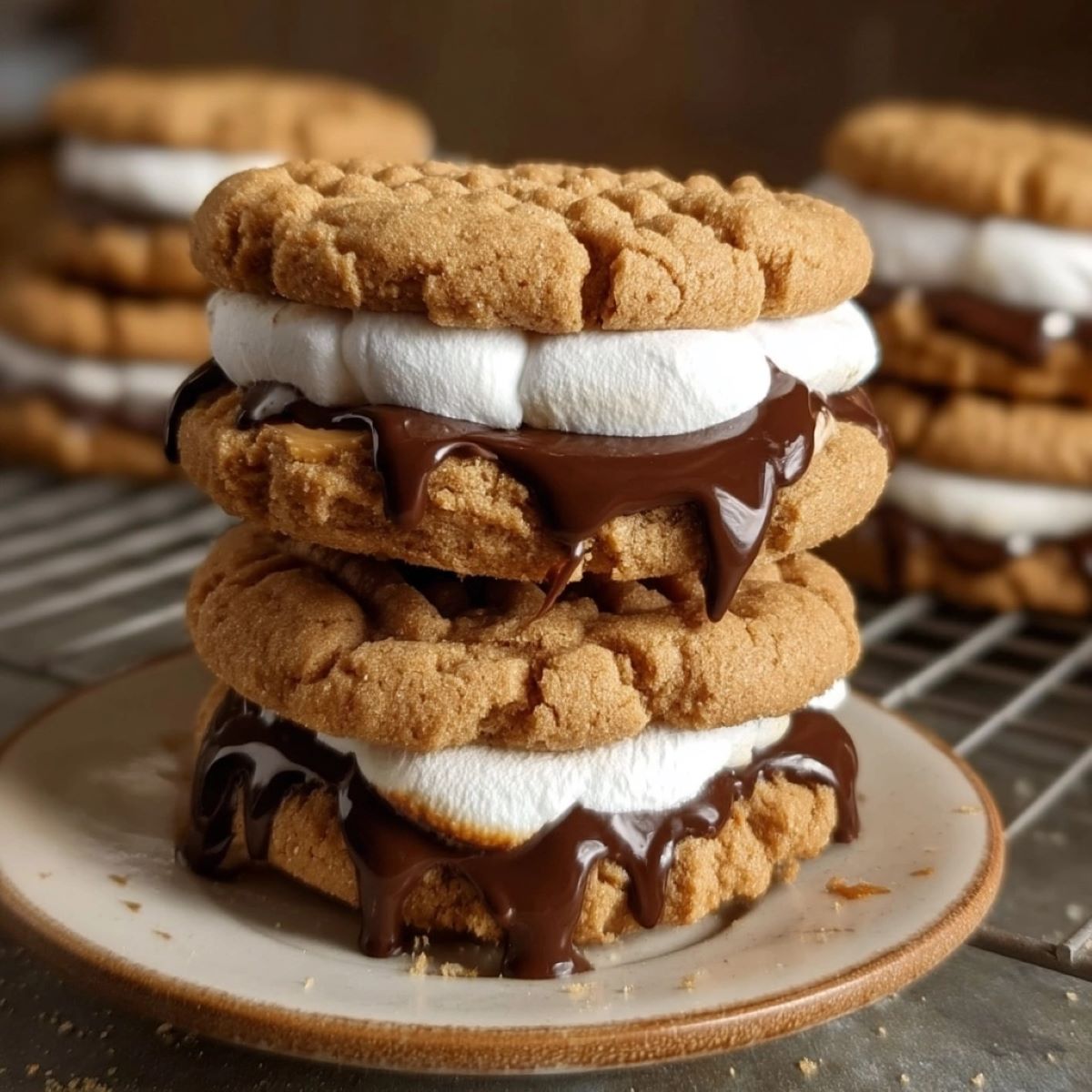 Peanut Butter S’mores Sandwich Cookies
