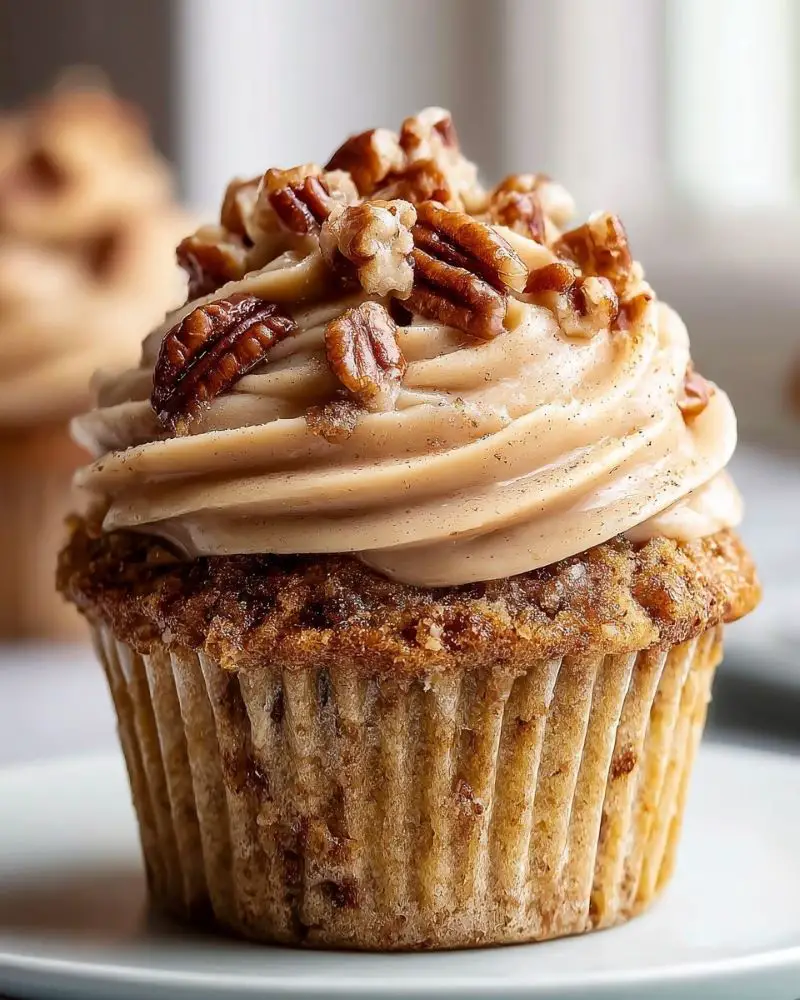 Pecan Pie Cupcakes with Brown Sugar Frosting