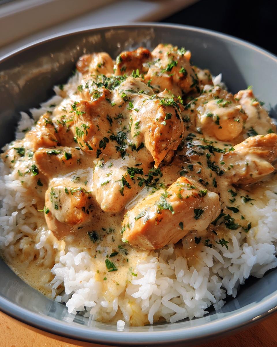Quick and Easy Creamy Smothered Chicken and Rice