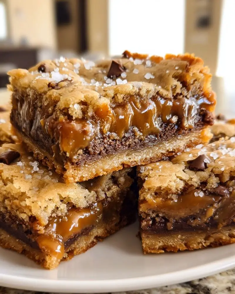 Salted Caramel Chocolate Chip Cookie Bars