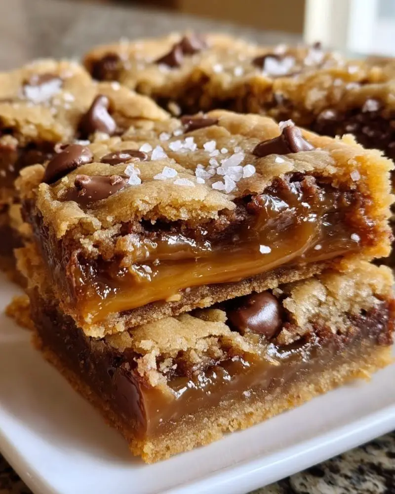 Salted Caramel Chocolate Chip Cookie Bars