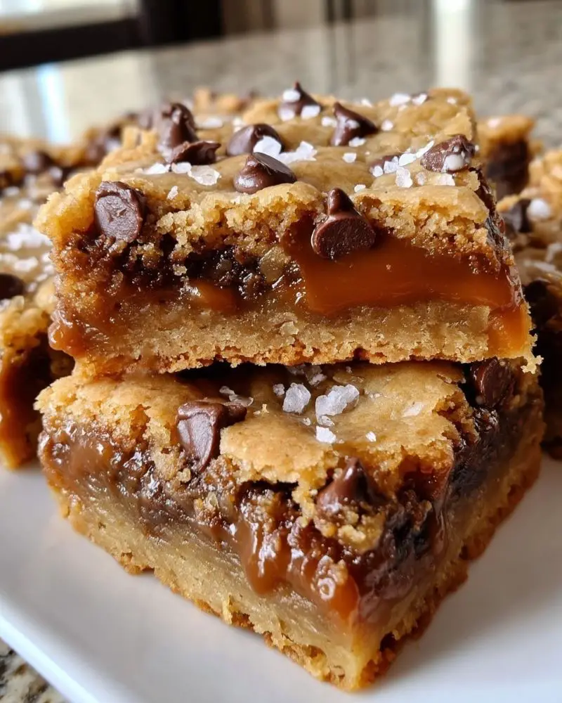 Salted Caramel Chocolate Chip Cookie Bars