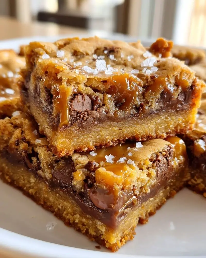Salted Caramel Chocolate Chip Cookie Bars