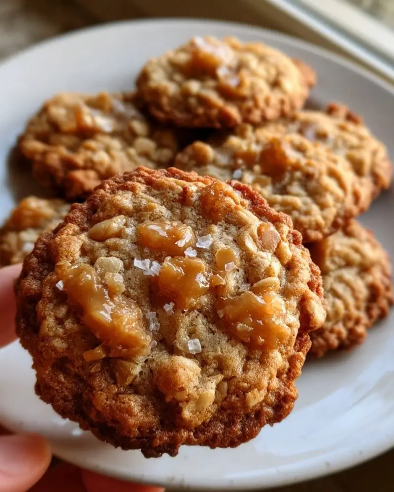 Salted Toffee Oatmeal Cookies
