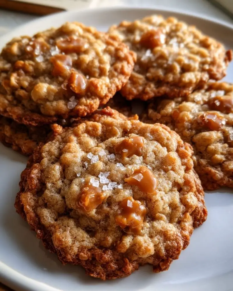 Salted Toffee Oatmeal Cookies