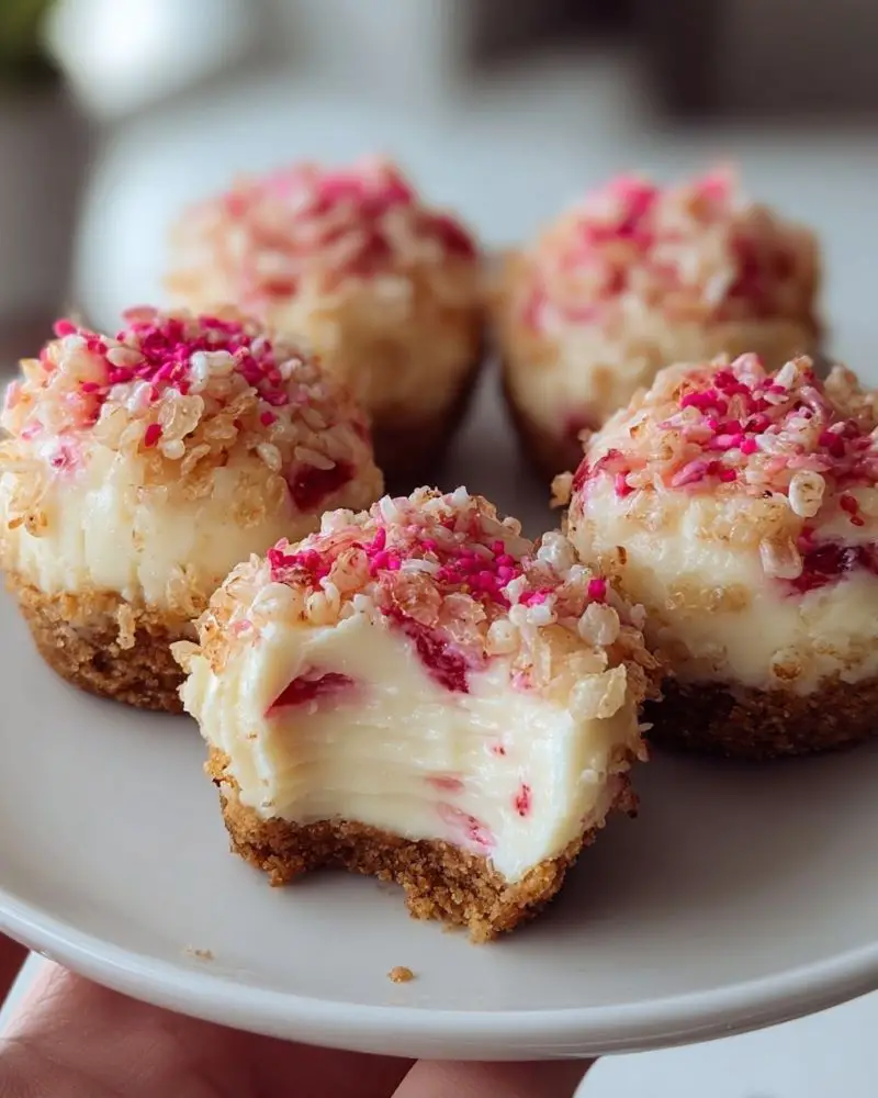 Strawberry Crunch Cheesecake Bites
