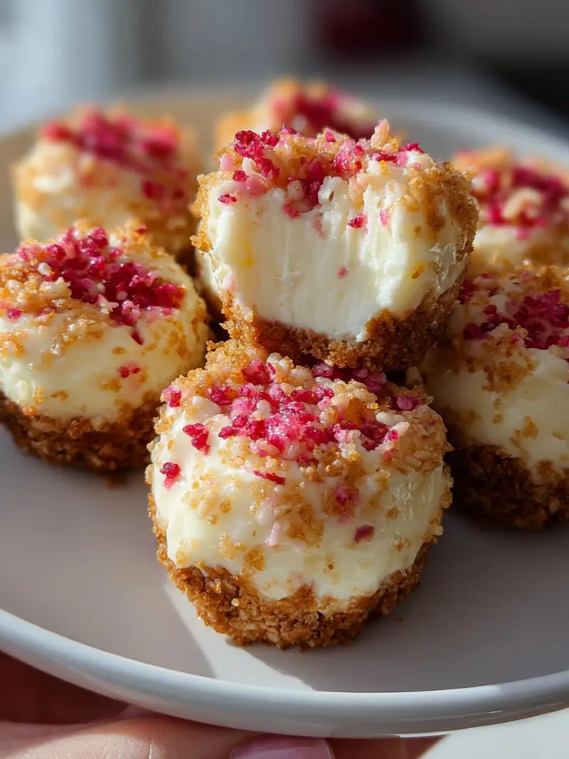 Strawberry Crunch Cheesecake Bites