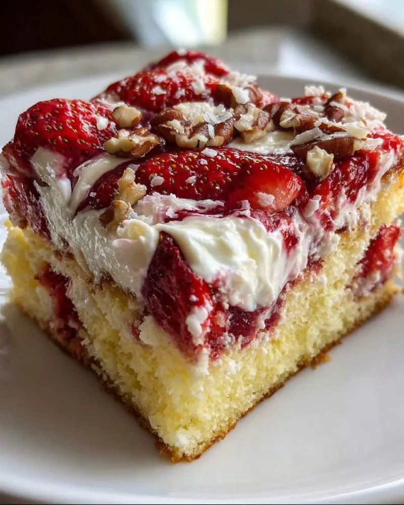 Strawberry Earthquake Cake