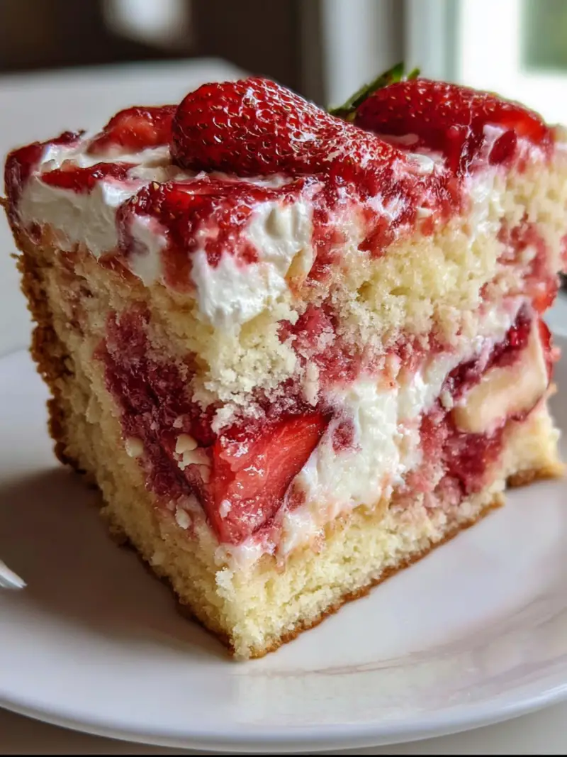 Strawberry Earthquake Cake Delight