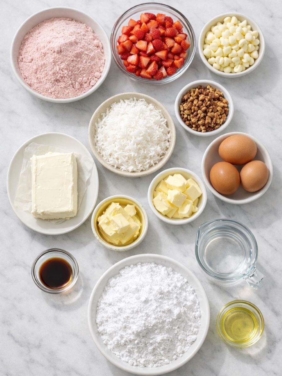 Strawberry Earthquake Cake - Ingredients