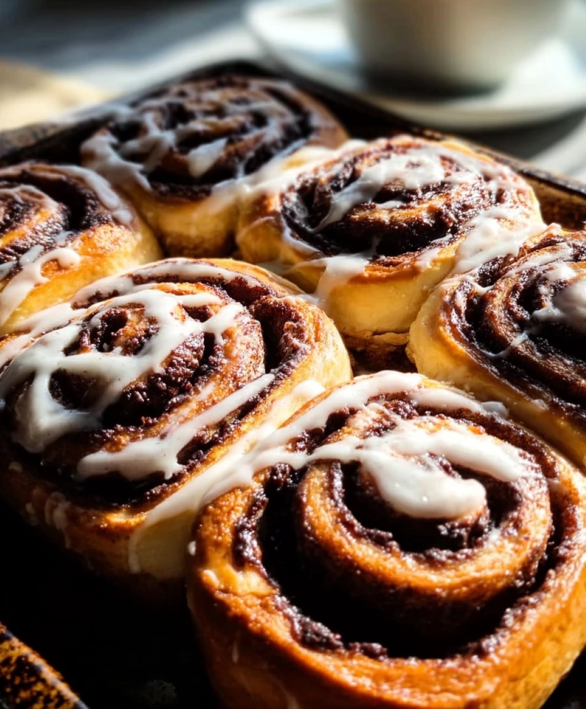 Chocolate Cinnamon Rolls (vegan recipe) fresh out of the oven