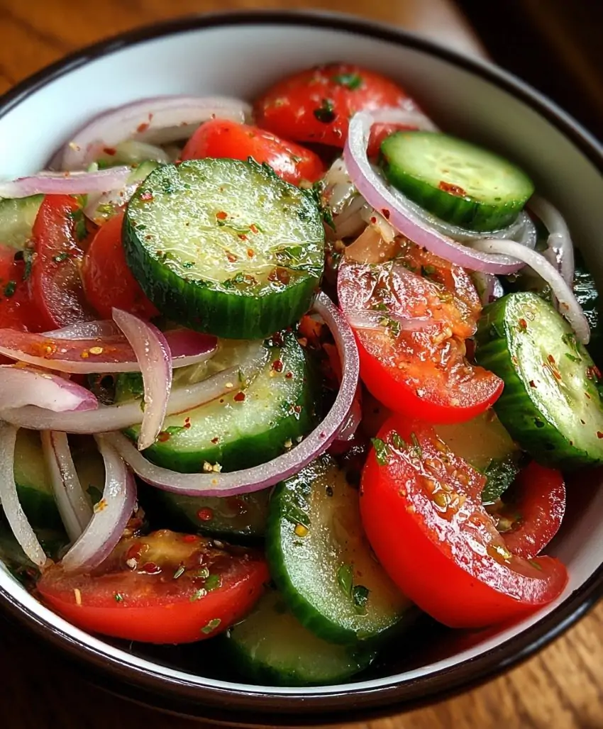 Marinated Cucumbers, Onions and Tomatoes – Refreshing Summer Salad