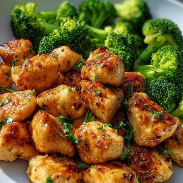 Air Fryer Chicken Bites and Broccoli