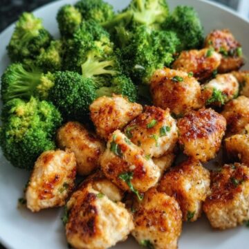 Air Fryer Chicken Bites and Broccoli