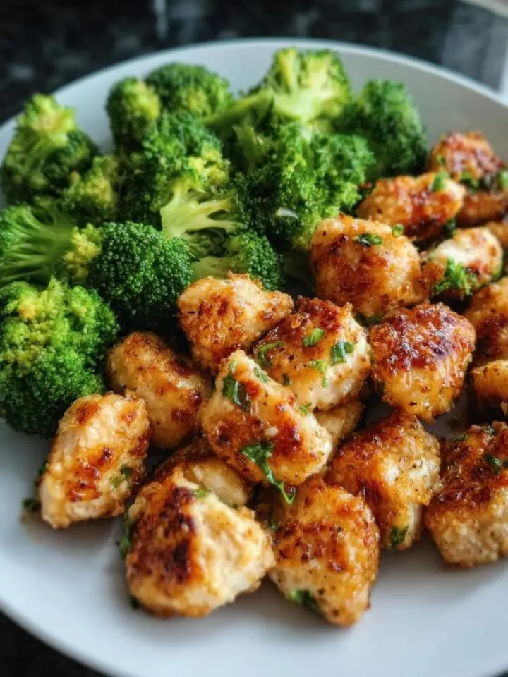 Air Fryer Chicken Bites and Broccoli
