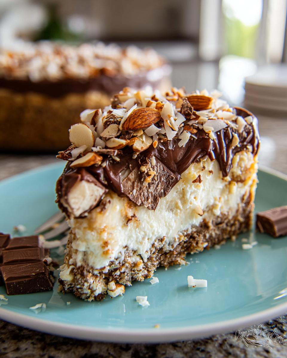 Almond Joy Cheesecake - detail 1