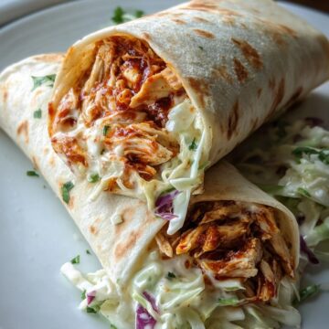 BBQ Chicken Coleslaw Wraps