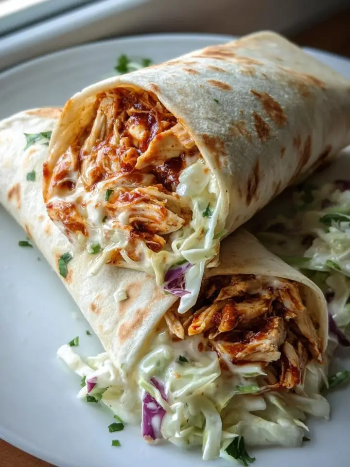 BBQ Chicken Coleslaw Wraps