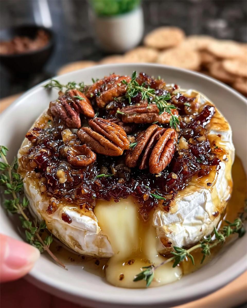 Baked Brie with Fig Jam and Pecans - detail 2