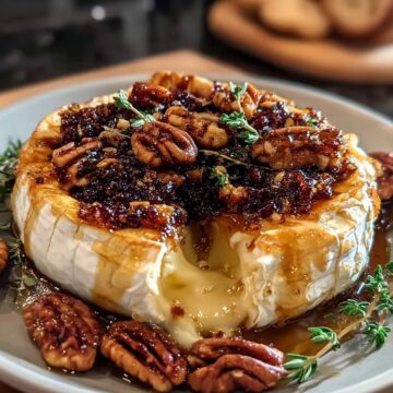 Baked Brie with Fig Jam and Pecans