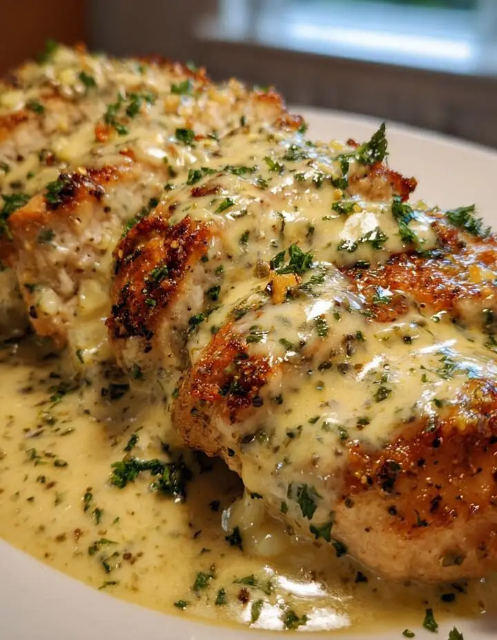 Baked Caesar Chicken with Creamy Parmesan Sauce