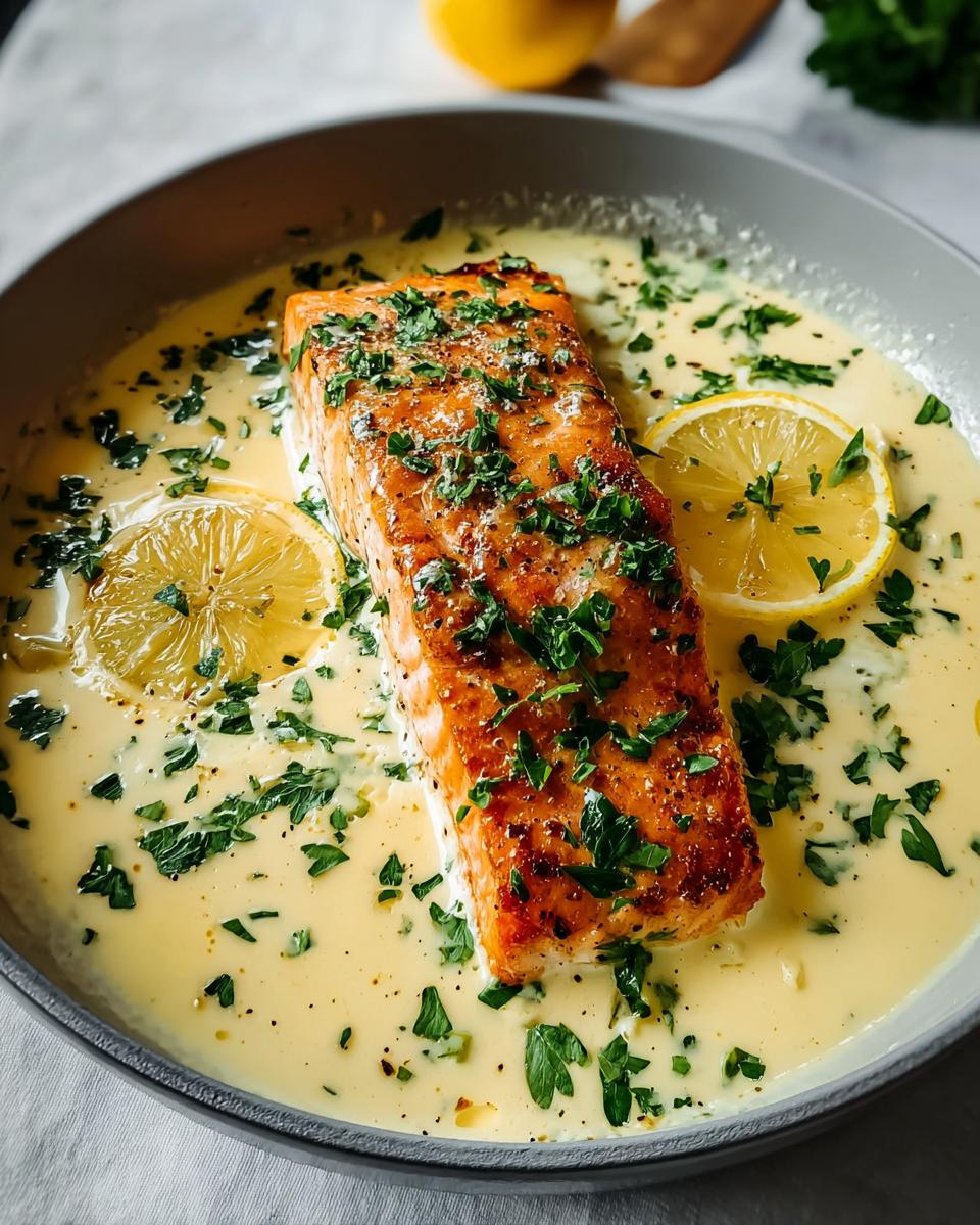 Baked Salmon with Lemon Butter Cream Sauce - detail 2