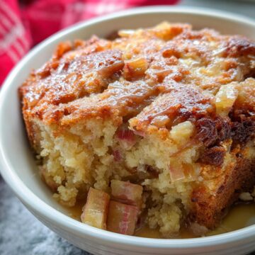 Baked Sticky Rhubarb Pudding
