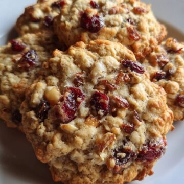 Bakery-Style Cranberry Walnut Oatmeal Cookies