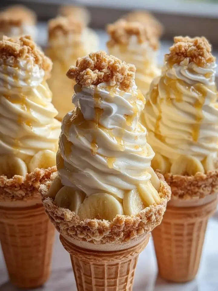 Banana Pudding Cheesecake Cones