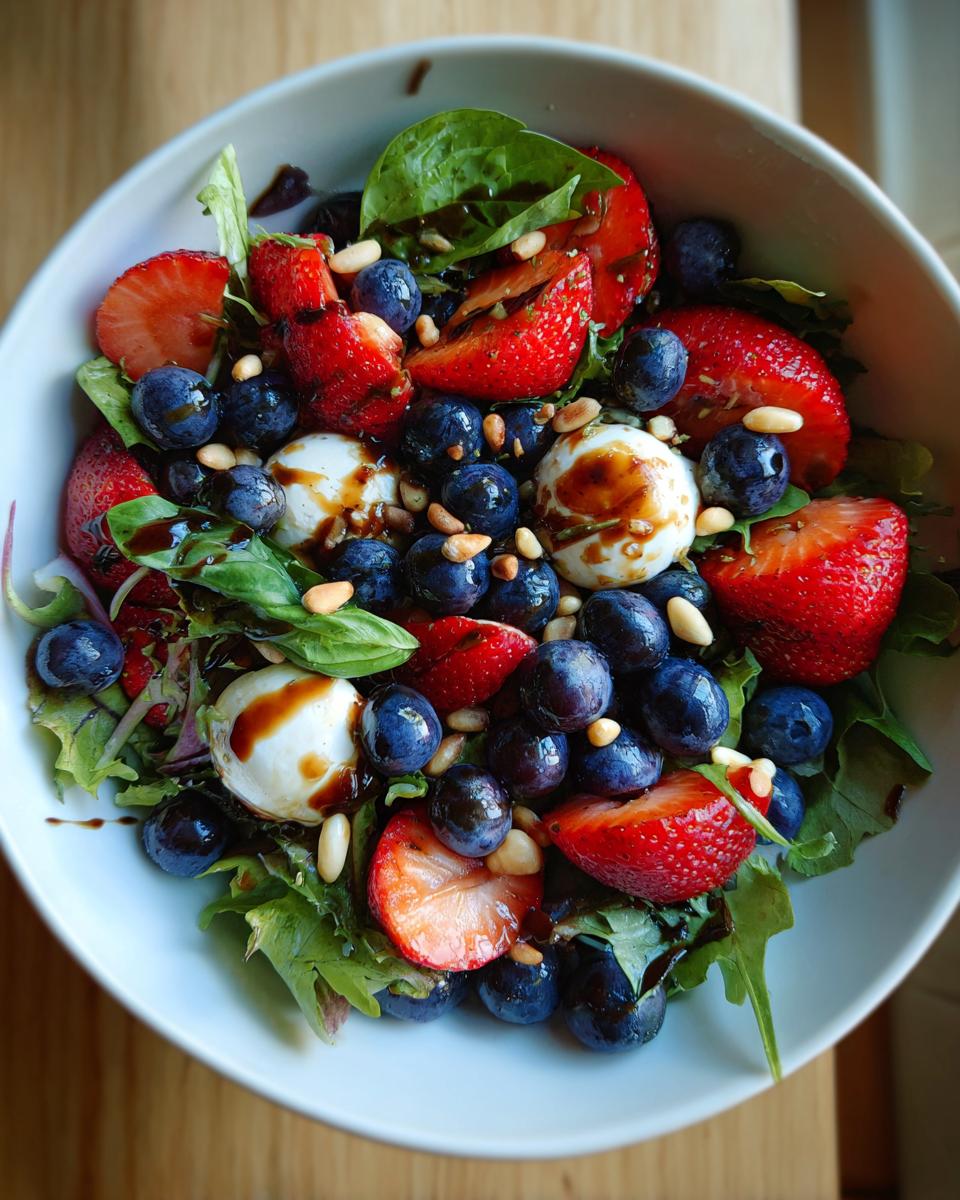 Berry Caprese Salad {4Th of July Salad} - detail 1