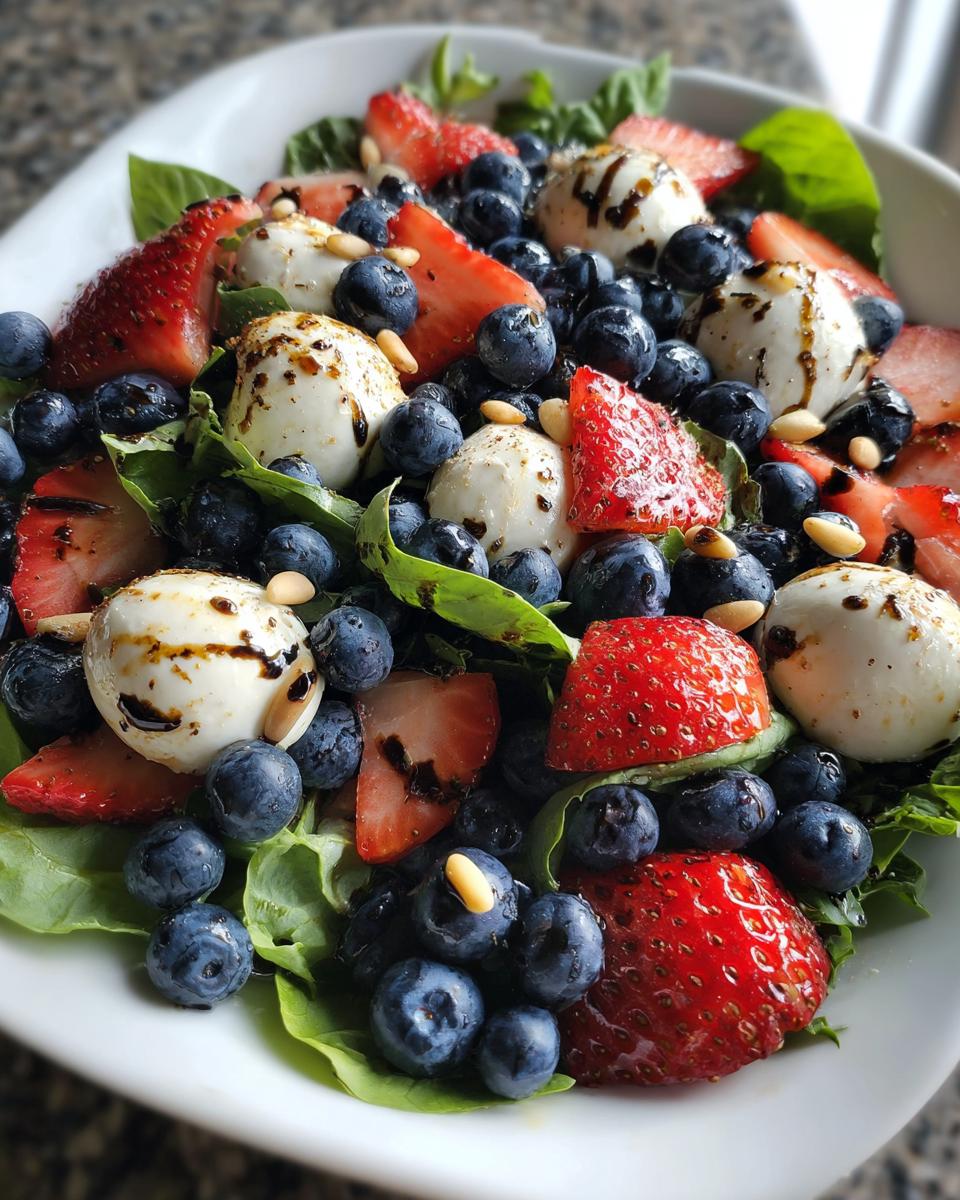 Berry Caprese Salad {4Th of July Salad} - detail 4