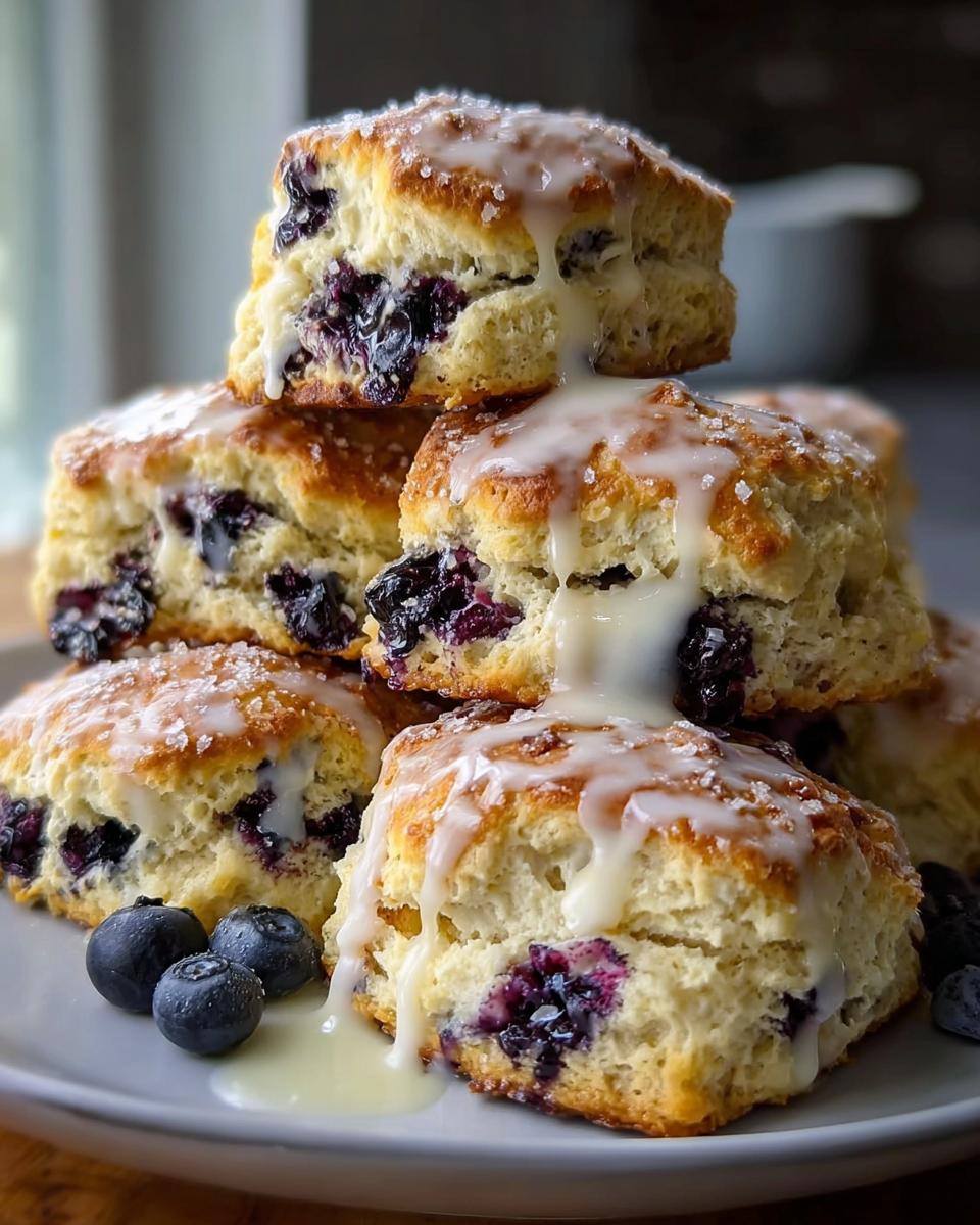 Blueberry Biscuits with Lemon Glaze - detail 1