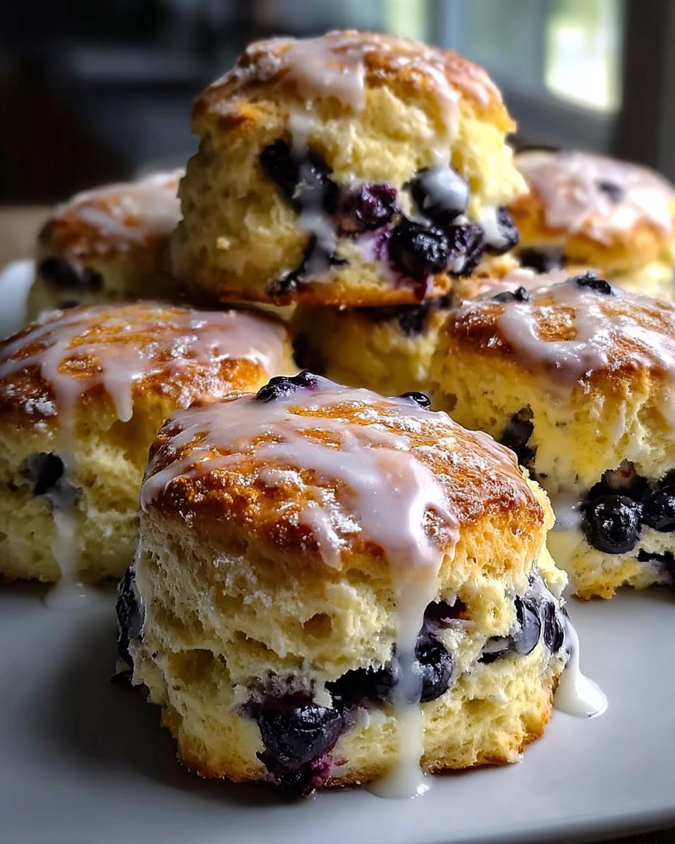 Blueberry Biscuits with Lemon Glaze - detail 2