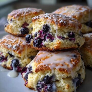 Blueberry Biscuits with Lemon Glaze